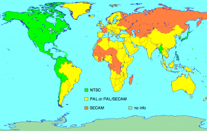 世界のテレビ方式　地図